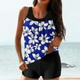 thumbnail image 2 of XUNKUSGA Womens Tankini Bathing Suits Fashion Loose Floral Two Piece Bathing Suits Classic Blouson Tank Top with Boy Shorts Breathable Lightweight Tankini Swimsuits for Women S-2XL, 2 of 5