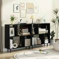 thumbnail image 4 of Costway Bibliothèque Ouverte Style Mi-Siècle Moderne en Cubes avec 4 Compartiments Noire, 4 of 10