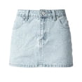 thumbnail image 4 of oqasdz Denim Mini Skirts for Women Bodycon Solid Color Button Fashionable Casual Loose Fit Versatile Ladies for Summer Everyday Wear, 4 of 4