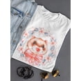 thumbnail image 3 of Cute Baby Ferret Floral Wreath Tee Women's -Image by Shutterstock, 3 of 4