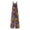 thumbnail image 5 of Coduop Women Summer Sleeveless High Waist Casual Wide Leg Jumpsuit Romper Plus size, 5 of 9