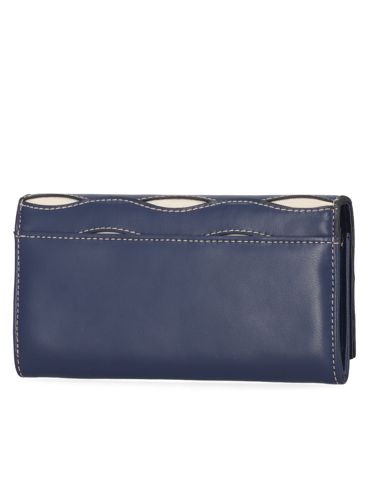Free Assembly Women's Avery Cut Out Clutch Wallet, Dark Denim and Cream