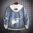 thumbnail image 1 of Anime Naruto Akatsuki Hole Denim Jacket Cosplay Jackets Clothes Costumes Men Hoodies Uzumaki Akatsuki Sakura Clothing Tops5XL Gao Jinjia LED, 1 of 2