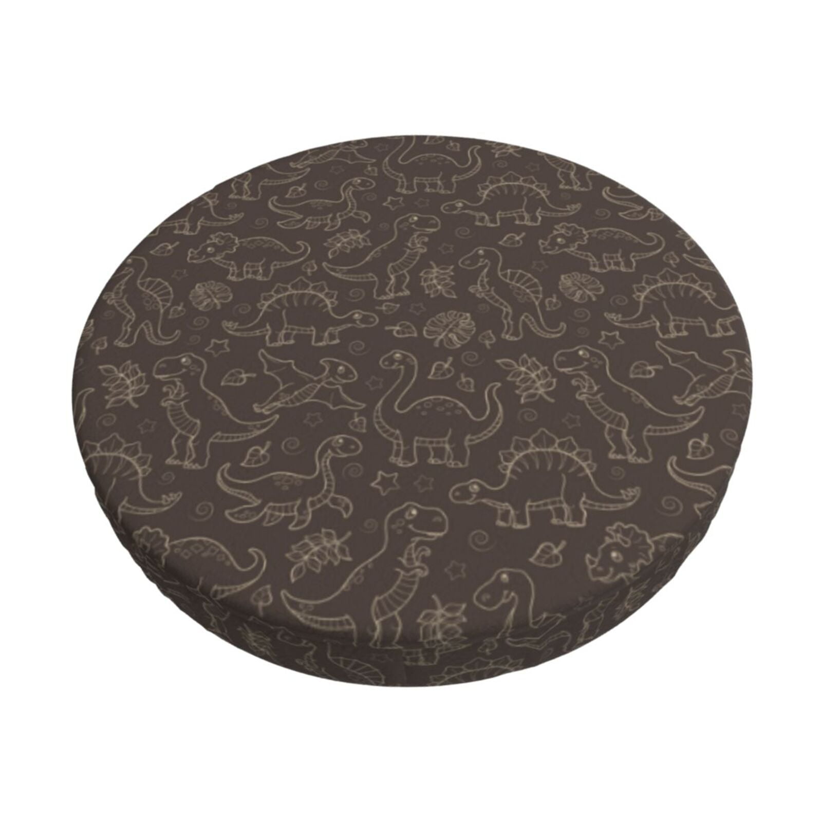 Easygdp Dinosaur Print Easy To Install Bar Stool Covers&Stool Covers Round&Elastic Stool Cover, Barstool Covers,Washable&Bottom With Elastic Edge-13 inch