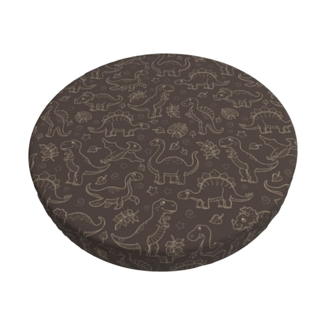 Easygdp Dinosaur Print Easy To Install Bar Stool Covers&Stool Covers Round&Elastic Stool Cover, Barstool Covers,Washable&Bottom With Elastic Edge-13 inch