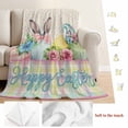 thumbnail image 5 of Easter Blanket Soft Cozy Warm Throw Blanket for Couch, Plush Fuzzy Flannel Fleece Blankets for Sofa, Vintage Colorful Bunny Eggs Flowers Polka Dot Plaid Bed Blankets Gifts for Men, 30"x40", 5 of 9