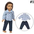 thumbnail image 2 of Doll Clothes Set Creative 2PCS Sleeved Doll Outfit Set Doll Pants for 18in Doll, 2 of 9