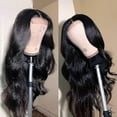 thumbnail image 5 of Peluca de cabello humano con ondas corporales y encaje frontal, nudo decolorado prearrancado con cabello de bebé, sin pegamento, color natural, 5 of 5