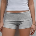 thumbnail image 2 of Summer Slim Yoga Shorts Women Casual Solid Color Fold Over Low Waist Lounge Shorts, 2 of 10