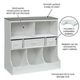 thumbnail image 3 of Badger Basket Combo Bin Wood Toy Storage Organizer with Three Baskets 8.6 Cu ft.- White/Gray, 3 of 9