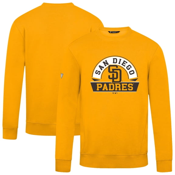 Men's Levelwear  Gold San Diego Padres Zane Banner Arch Sweatshirt