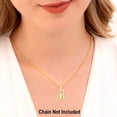 thumbnail image 4 of 10k Yellow Gold Unisex Diamond-cut Initial R Charm Pendant for Men Women, 4 of 4