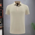 thumbnail image 2 of Mens Resistant Polo Shirt Breathable Short Sleeve T Shirts Classic Fit Casual Summer Top Khaki XXXL, 2 of 10