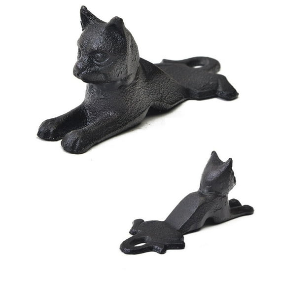 COSMOBETTY Cat Shape Cast Iron Heavy Duty Door Stopper Windproof Safety for Home Office School 1Pcs 6.1x2.95x2.56in