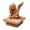 Terra Cotta Color, variant on Sculptured Sleeping Cherub Polystone Post Cap with Rope Base, 3.5" – Terra Cotta