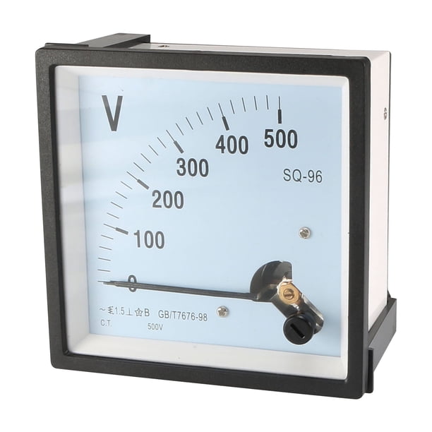 Voltímetro de Carcasa Plástica de Precisión Clase 1.5 con Dial Claro AC 0-500V