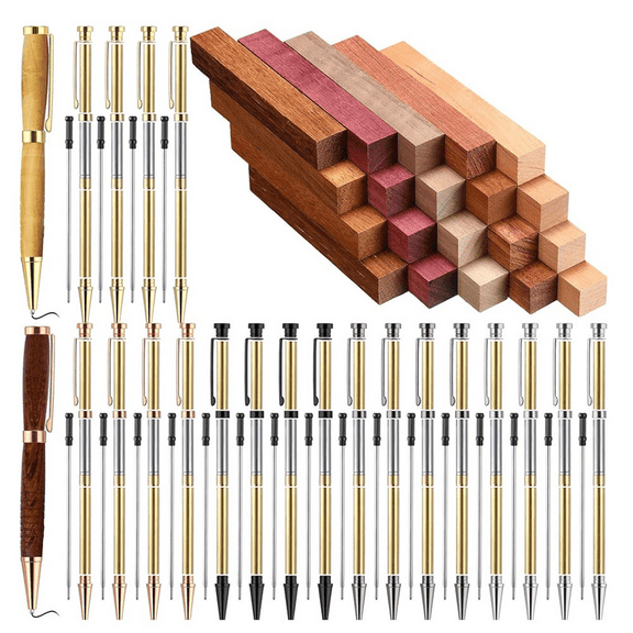 New Arrivals 10 Sets of Wood Turning Pen Kit Project Supplies 7mm Slim