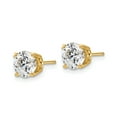 thumbnail image 2 of 14k 2 carat total weight Round SI1/SI2 G H I Lab Grown Diamond 4 Prong Stud Post Earrings 14k Yellow Gold Earrings, 2 of 2