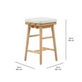 Better Homes & Gardens Springwood Barstool, Set of 2, Light Honey