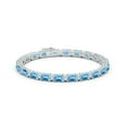 thumbnail image 2 of ANGARA Natural 14.3 ct Swiss Blue Topaz Bracelet with Diamonds in 14K White Gold for Women (Size-6x4mm) | November Birthstone, Anniversary, Jewelry Gift for Women | Natural Swiss Blue Topaz Bracelet, 2 of 8