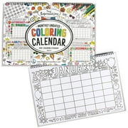 Tiny Expressions - Undated Coloring Calendar for Kids (12 Months Undated - 11" x 17")