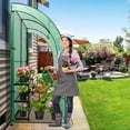 thumbnail image 3 of EAGLE PEAK 6.6’ x 3.3’ x 6.9’ Outdoor Lean to Walk-in Greenhouse with Shelf, Gardening Wall Green House with Roll-up Zipper Entry Doors, Green, 3 of 9