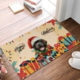thumbnail image 2 of Merry Christmas Santa Newfoundland Scarf Twinkling Lights Xmas Holiday Doormat Newfie Dog Lover Gifts Indoor Outdoor Welcome Mat - 00022, 2 of 5