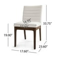 thumbnail image 4 of Christopher Knight Home Mid-Century Modern 7-Piece Dining Set with 6 Upholstered Chairs, Wood Frame, Light Beige, 4 of 13