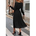 thumbnail image 2 of Vestido Maxi Boho Floral PRETTYGARDEN para Mujer, Cruzado en V, Negro, Talla M, 2 of 6