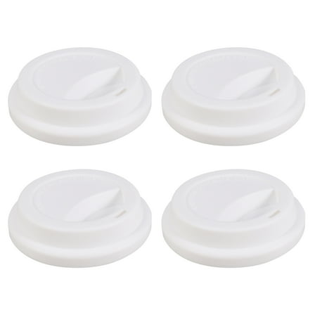 SHOWERORO 4pcs Reusable Silicone Drink Cup Lids Can Covers Rubber Silicone Cup Covers for Ceramic Espresso Coffee Mugs Travel White