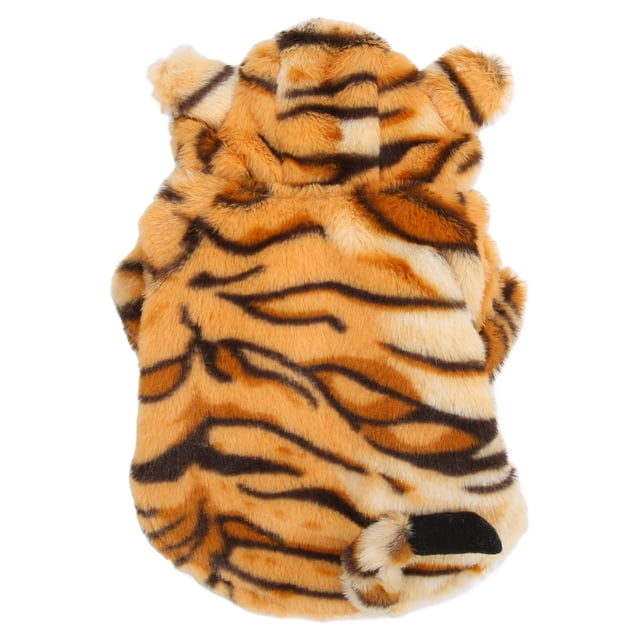 Dog Hoodie, Comfortable Tiger Grain Dog Coat Winter For Outdoor Coffee L