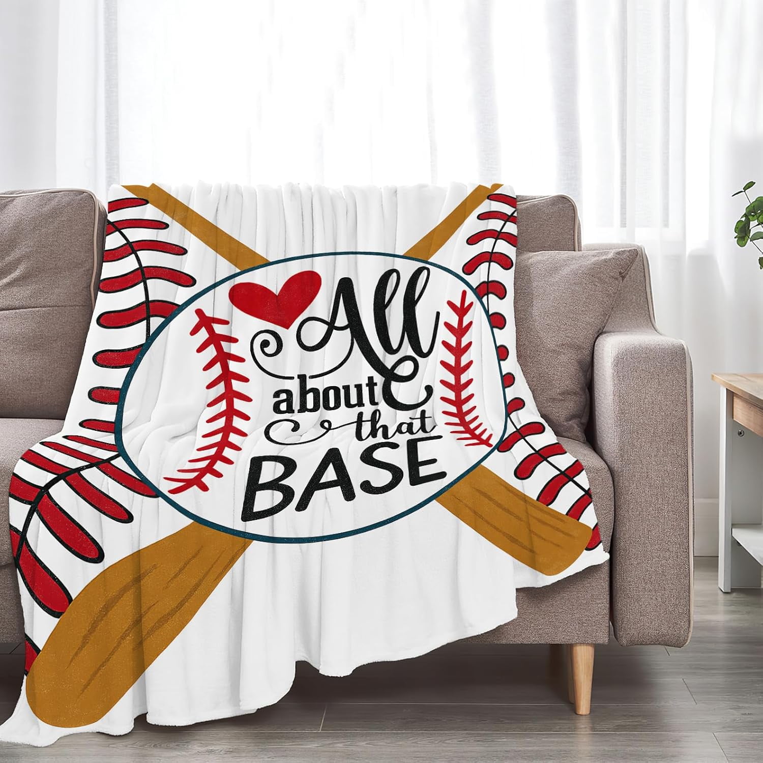 Baseball Blanket Super Soft Warm Fluffy Fleece Flannel Sports Blanket Cozy Fuzzy Plush Stuff Bedding Blankets Gifts for Teens men Users Women Women Adults 80"X60"