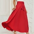 thumbnail image 2 of Annhoo Flowy Skirts for Women Tie High Waisted Classic Maxi Skirts Casual Solid Party Evening A Line Long Skirt, 2 of 7