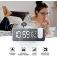 thumbnail image 4 of ThreeH Projection Alarm Clock for Bedroom Large 7.4'' LED Mirror Display & 4 Dimmer Radio Alarm Clock with USB Charging 180° Rotable 2 Sounds, 4 of 8