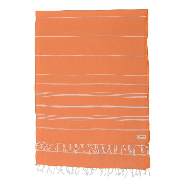 Bersuse Towels Anatolia Xl Manta De Playa Manta Toalla Turca 100% Algodón Extra Grande Toalla Peshtemal Premium Ligera De Secado Rápido - 61X82 Pulgadas Naranja