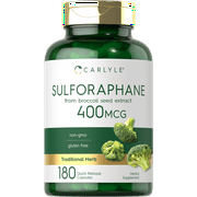 Sulforaphane 400mcg | 180 Capsules | Broccoli Seed Extract | by Carlyle
