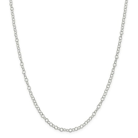 Sterling Silver Polished 0.5mm Fancy Chain Necklace - Spring Ring - Length: 16 to