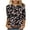 A# Black 2, variant on YOTAMI 3/4 Sleeve Tops for Women Plus Size Crew Neck Summer Casual Blouses Fashion Floral Print Loose Fit Pullover Tops Blouses Black
