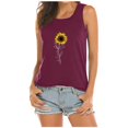 thumbnail image 3 of Fshinging Basic Cute Women Tank Top Racerback Daisy Graphic Summer Sleeveless Tunic Blouses&nbsp; Orange XXL, 3 of 3