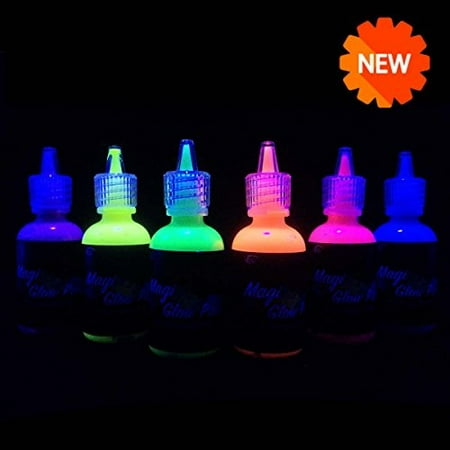 6 bottles 1 oz each uv body paint glow blacklight reactive neon