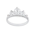 thumbnail image 5 of AFFY Simulated Multi Stone Pocachoca Princess Style Engagement Crown Ring In 14k White Gold Over Silver-10.5, 5 of 6