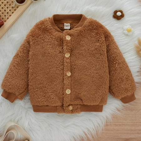 

ZMHEGW Jacket For Toddler Children Baby Boys Girls Solid Coral Cardigan Outer Outwear Outfits Clothes Kid Coats