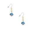 thumbnail image 2 of Delight Jewelry Silvertone Hot Blue with Crystals Spinner Gold Tone Infinity French Earrings, 2 of 4