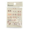 thumbnail image 2 of No Boundaries Rose Gold-Tone Floral Crystal Earrings Set, 18-Pack, Women’s, 2 of 4
