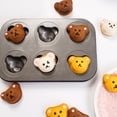 thumbnail image 1 of Paquete de 2 mini-moldes en forma de oso, antiadherentes, molde para tartas, mini magdalenas para decoración comestible, decoración de tartas de oso, 1 of 4
