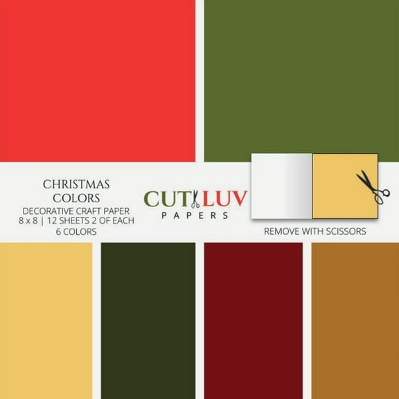 Christmas Colors Decorative Craft Paper: Scrapbooking Pages Design Paper for Printmaking, Collage, Papercrafts, Cardmaki, (Paperback)