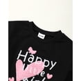 thumbnail image 5 of 4T Baby Girls Outfits 5T Girls Fall Winter Clothes Toddler Girls Ruffle Long Sleeve Cute Top Jeans Bell-bottomed Pants 2PCS Set Black, 5 of 10