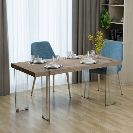 Tailored Rectangle Dining Table Christopher Knight Home Migdalia Modern Rectangle Wood Tempered Glass Dining Table by - Brown ()