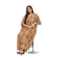 thumbnail image 6 of Gypsie Blu Light Brown Tribal Plus Size Polyester Long Kaftan Dresses for Women, 6 of 7