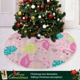 thumbnail image 6 of Coolnut Flamingo Christmas Tree Skirt Home Decoration Large Round Christmas Tree Skirt for Holiday Party Home Christmas Day Ornaments,35.4", 6 of 6